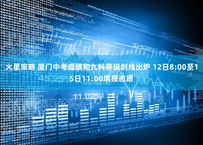 火星策略 厦门中考成绩和九科等级划线出炉 12日8:00至15日11:00填报志愿