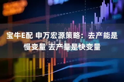 宝牛E配 申万宏源策略：去产能是慢变量 去产量是快变量