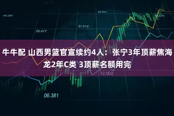 牛牛配 山西男篮官宣续约4人：张宁3年顶薪焦海龙2年C类 3顶薪名额用完