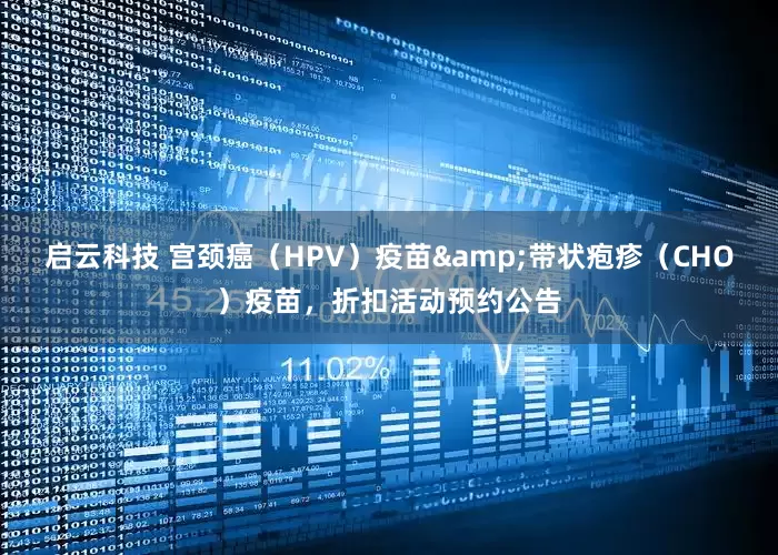 启云科技 宫颈癌（HPV）疫苗&带状疱疹（CHO）疫苗，折扣活动预约公告